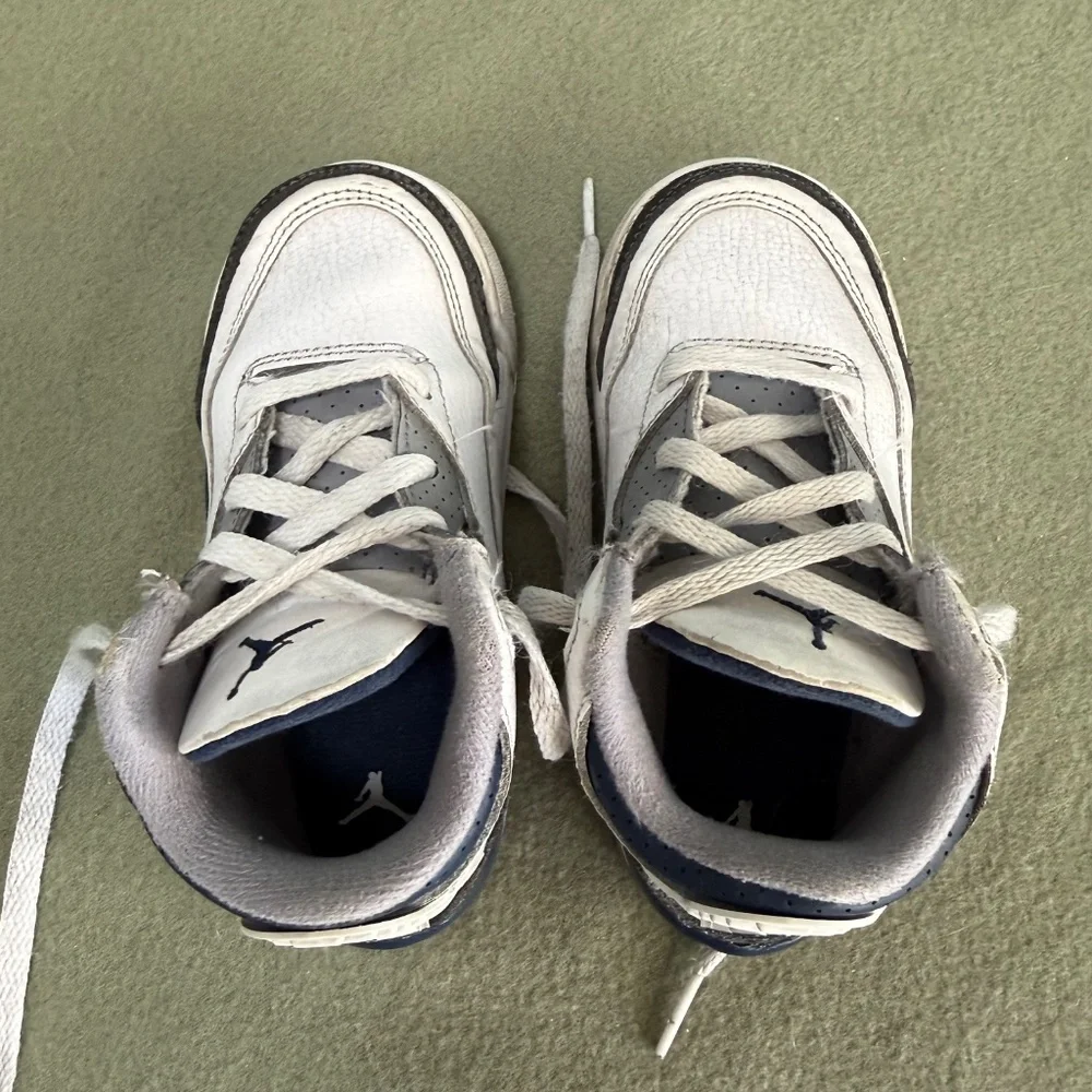 Nike Air Jordan 3 Retro‎ TD Shoes Toddler Size 9C White Midnight Navy DM0968-140